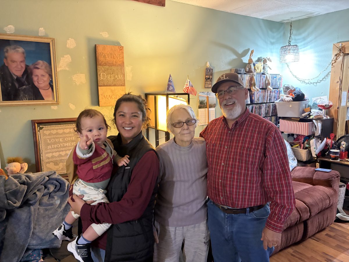Summers family gathered around the table
